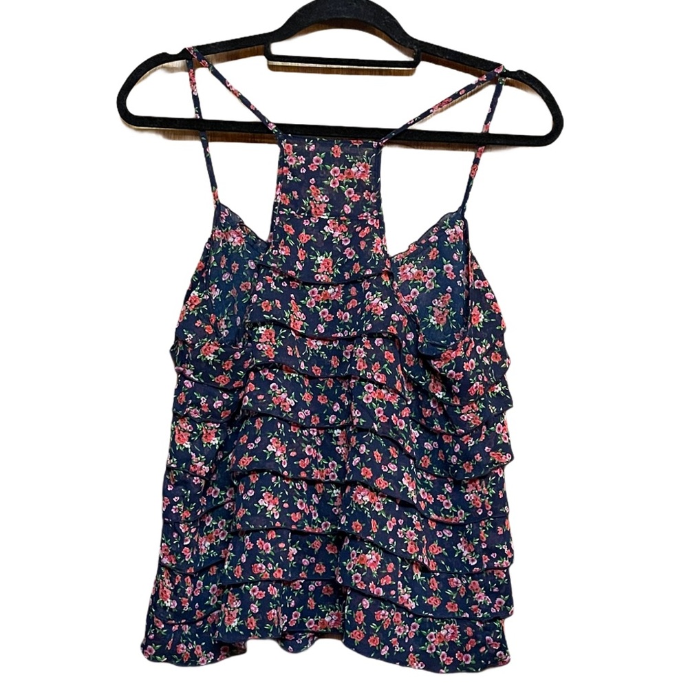 Hollister Floral Ruffles tank top